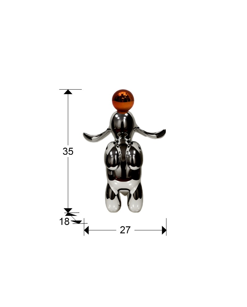 CONEJO- FIGURA PEQUEÑA-GRIS/NARANJA